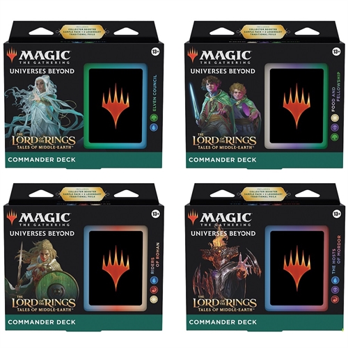 All 4 - Commander decks - Lord of the Rings - Tales of Middle Earth - Magic the Gathering